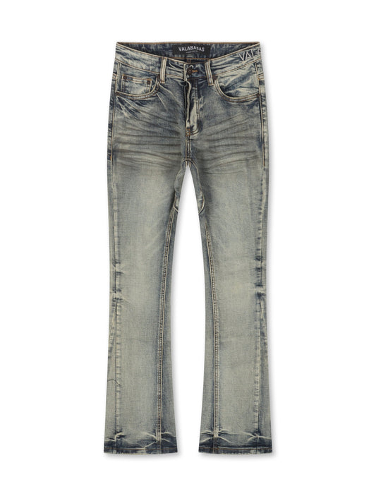 Valabasas Fax Stacked Jeans - Light Blue Washed