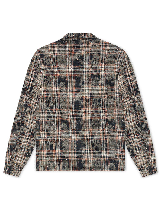 Rebel Denim Rhinestone Flannel - Navy