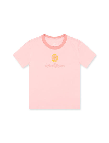 Nike Womens Sportswear Chill Cropped Knit Tee - Pink Glaze