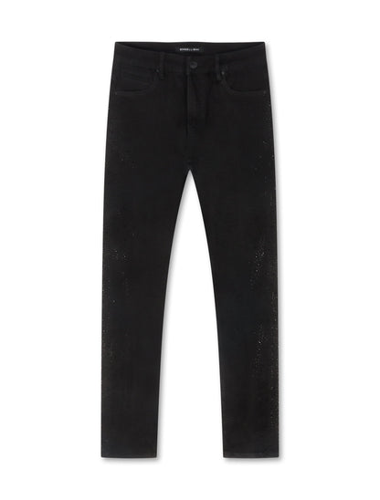 Embellish Frost Denim Rhinestone Jean - Black
