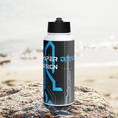 Stainless steel water bottle with a straw lid