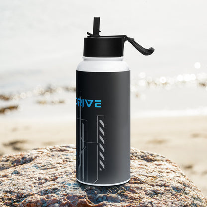 Stainless steel water bottle with a straw lid